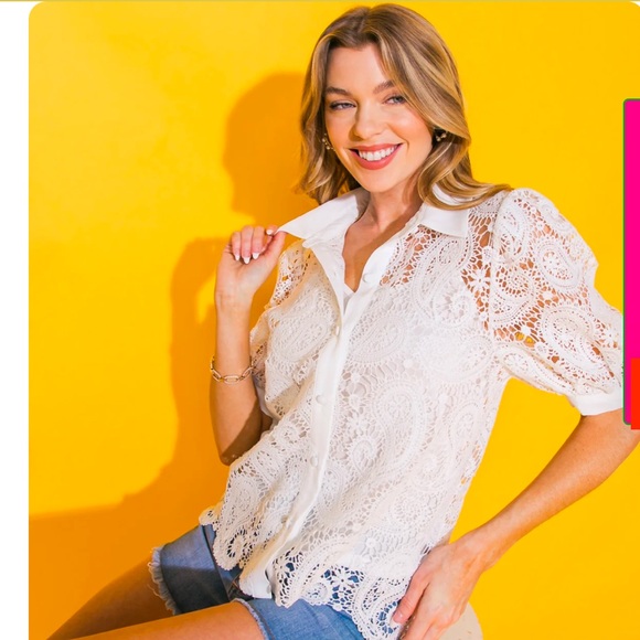 Woven Lace Top - Picture 1 of 4